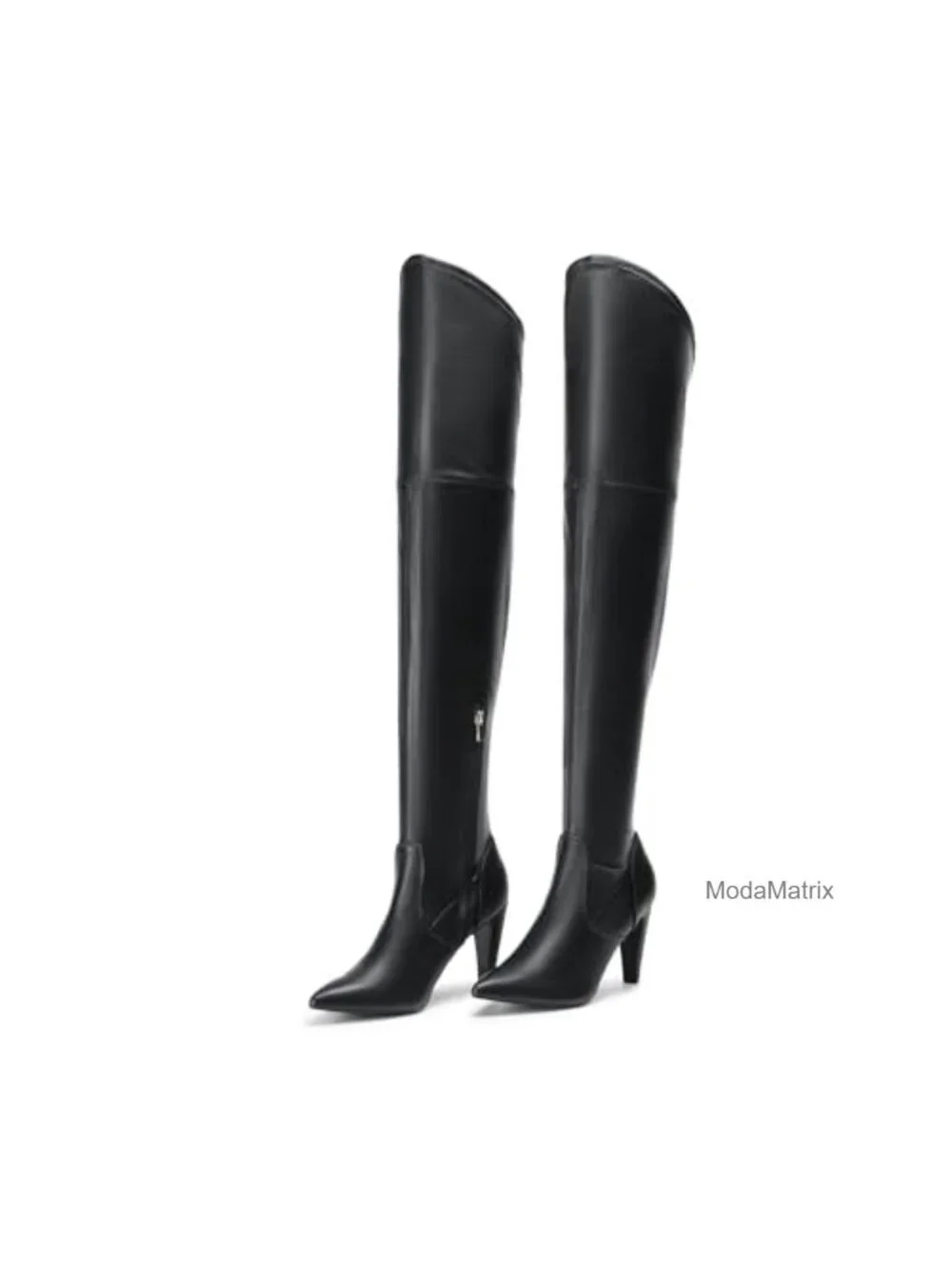 Over the Knee High Boots Stretch Thigh High Pointed Toe Zipper